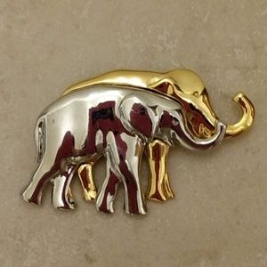 VTG, Liz Claiborne,  mixed metal elephant pin